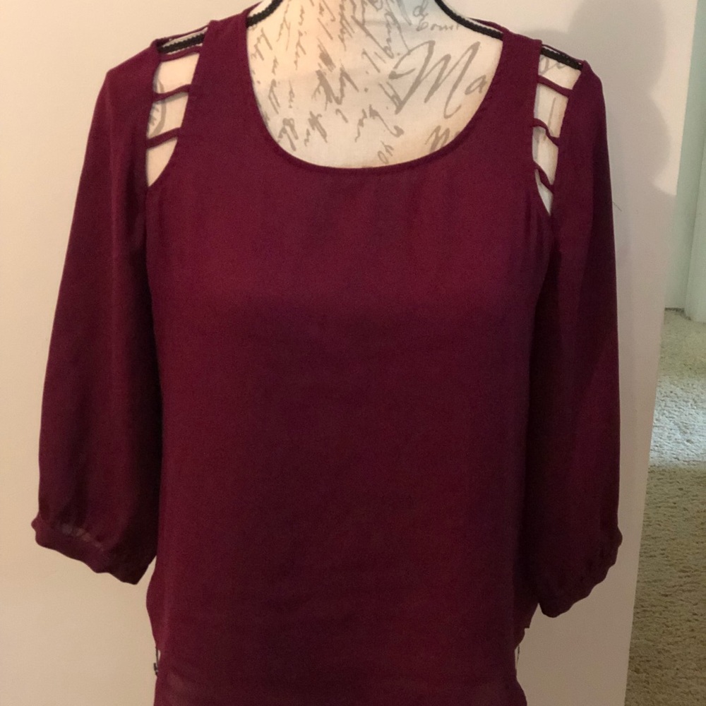 Burgundy top